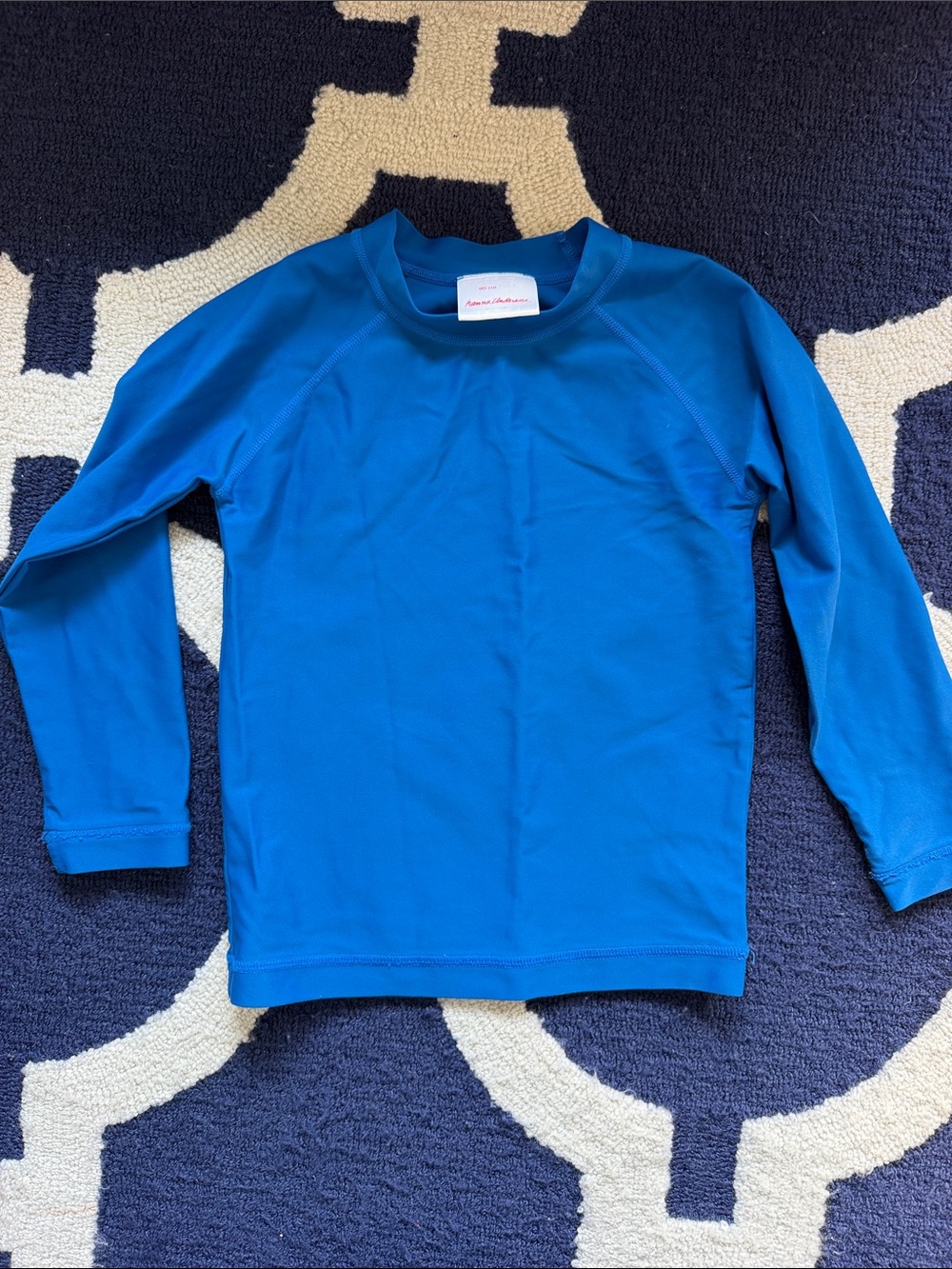 Hanna Andersson Kids Long-Sleeve Blue Rashguard Swim Top